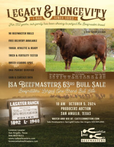 Isa Beefmasters Catalog Ad Ranch Channel 2024